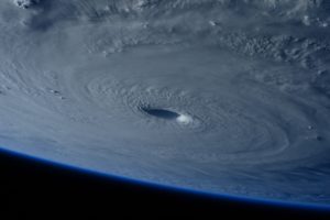 view of hurricane from space, photo by NASA